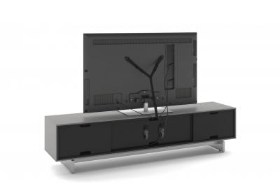 BDI Align 7473 Modern Low Profile TV Stand With Media Base In Fog Grey - BDIAL7473MEFOG