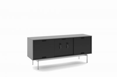 BDI Align 7477 Three Door Modern TV Stand With Console Base In Fog Grey - BDIAL7477COFOG