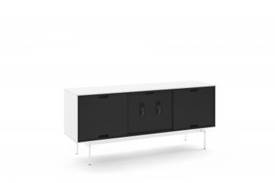 BDI Align 7477 Three Door Modern TV Stand With Console Base In Satin White - BDIAL7477COSW