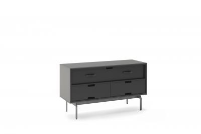 BDI Align 7478 Two Door Modern TV Stand With Console Base In Fog Grey - BDIAL7478COFOG