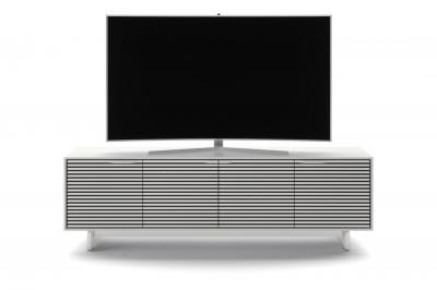 BDI Align 7479 Tall Modern TV Stand With Media Base In Satin White - BDIAL7479MESW