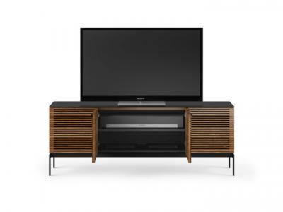 BDI Corridor SV 7129 Four Door TV Stand With Remote-Friendly Doors In Natural Walnut - BDICORR7129NWL