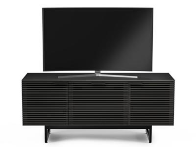 BDI Corridor 8177 Triple Wide TV Stand With Media Storage Drawer In Charcoal Stained Ash - BDICORR8177CHAR