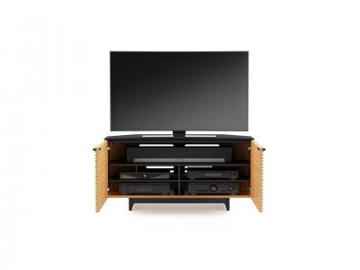 BDI Corridor 8175 Double Wide Corner TV Stand In White Oak - BDICORR8175WH