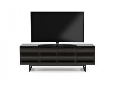 BDI Corridor 8179 Quad Wide TV Stand With Tempered Glass Top In Charcoal Stained Ash - BDICORR8179CHAR