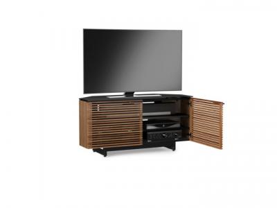 BDI Corridor 8175 Double Wide Corner TV Stand In Natural Walnut - BDICORR8175NWL