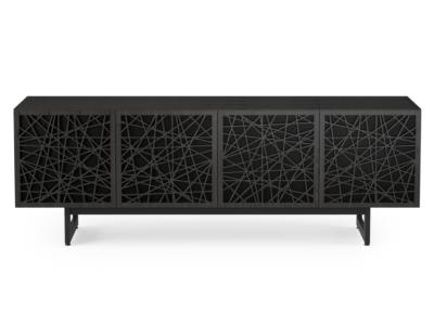 BDI Elements 8779 Media Four Component TV Stand With Laser Cut Doors In Ricochet / Charcoal - BDIELEM8779CRL-ME-RI