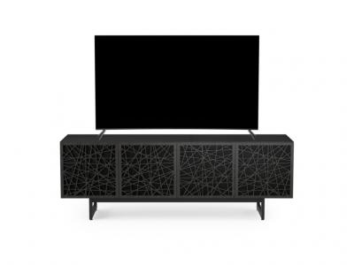 BDI Elements 8779 Media Four Component TV Stand With Laser Cut Doors In Ricochet / Charcoal - BDIELEM8779CRL-ME-RI