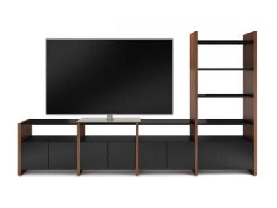 BDI Semblance Systems 5454-GH TV Stand in  Chocolate Stained Walnut / Black - BDISEMB5454GHCHOC