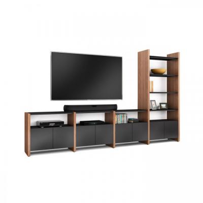 BDI Semblance Systems 5454-GH TV Stand in  Chocolate Stained Walnut / Black - BDISEMB5454GHCHOC