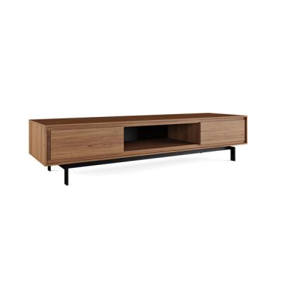 BDI Natural Walnut Low media cabinet with wood doors SIGNAL 8323 