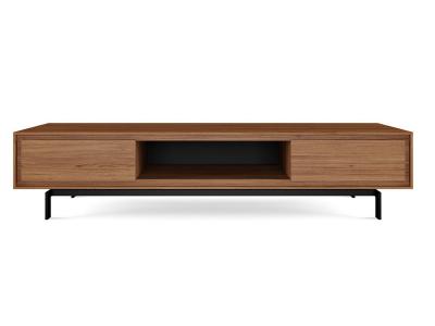 BDI Natural Walnut Low media cabinet with wood doors SIGNAL 8323 