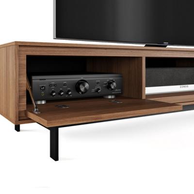 BDI Natural Walnut Low media cabinet with wood doors SIGNAL 8323 