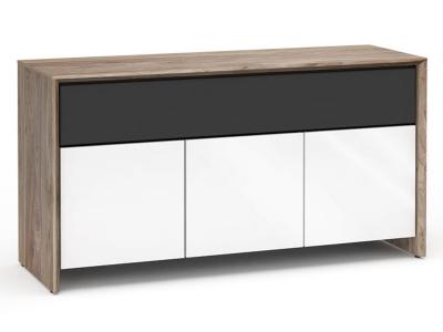 Salamander Barcelona 339 Chameleon Collection Speaker Integrated Cabinet (Natural Walnut /Gloss White) C/BA339/NW/GW