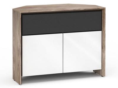 Salamander Barcelona 329 CR Chameleon Collection Corner Cabinet (Natural Walnut /Gloss White) C/BA329CR/NW/GW