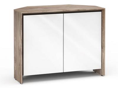 Salamander Barcelona 323 CR Chameleon Collection Corner Cabinet (Natural Walnut /Gloss White) C/BA323CR/NW/GW